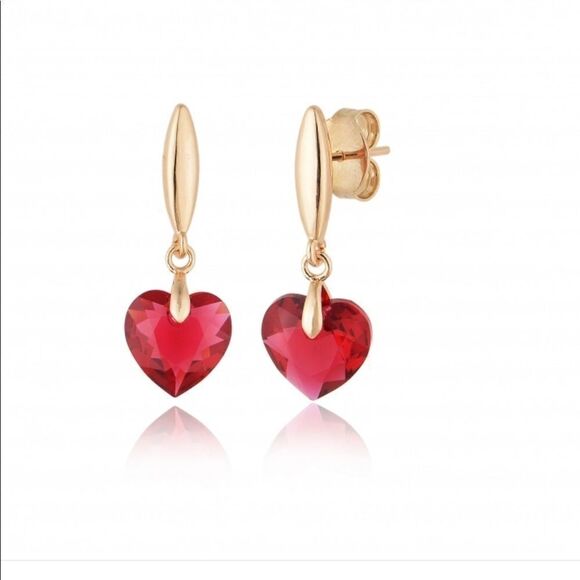 Swarovski authentic Crystal infinity earring gold rose plated - Picture 1 of 8